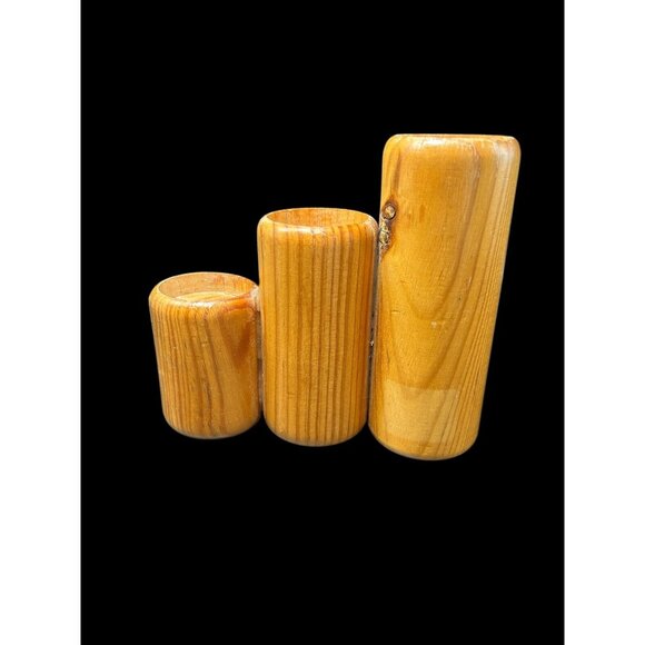 Vintage Myrtle-wood Mid-Century 3 Tapered Candle Holder Hand Turned Oregon? MCM - Picture 5 of 12
